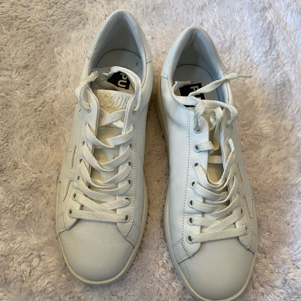 Golden Goose white leather sneakers in good condition